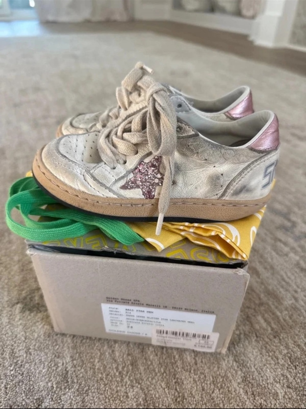 Golden Goose ball star toddler girl size 24 US 8 pink